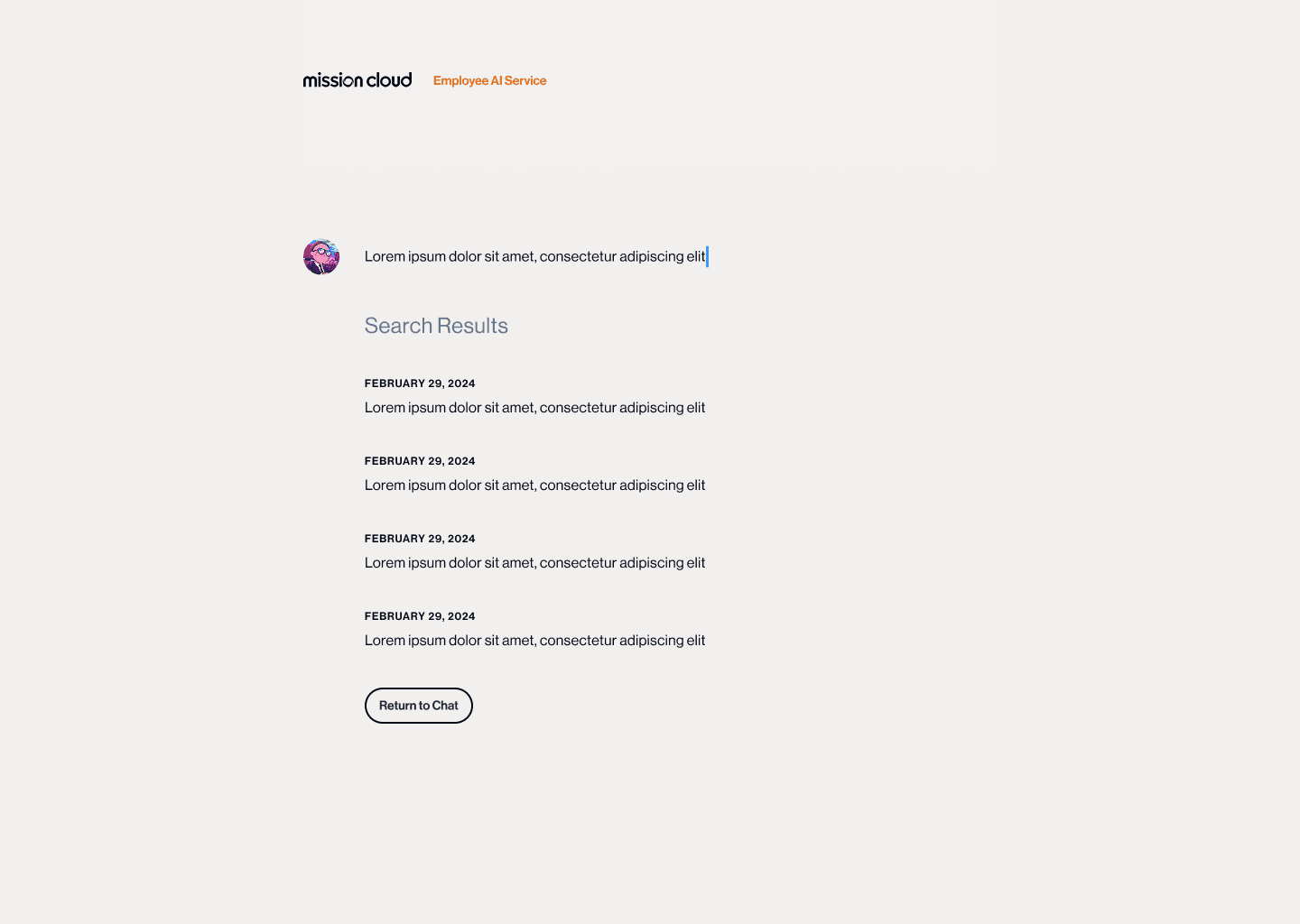 Search results across previous chats.